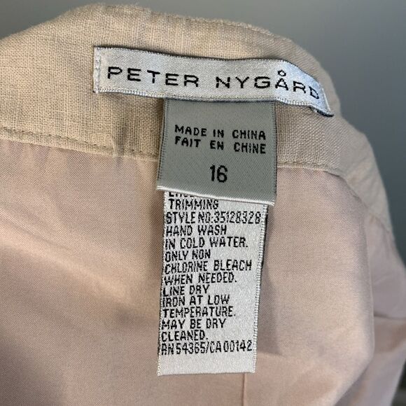 Peter Nygard linen cotton knee length skirt fall colored embroidery size 16 - Picture 7 of 8